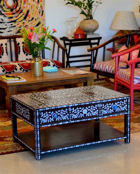 DIY - Stencil Furniture (Faux bone Inlay look) - Preethi Prabhu