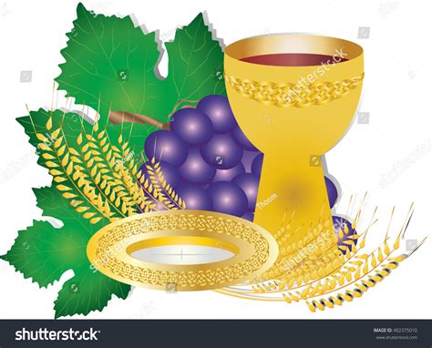 Eucharist Symbols Bread Wine Chalice Host Stock Vector 402375010 ...