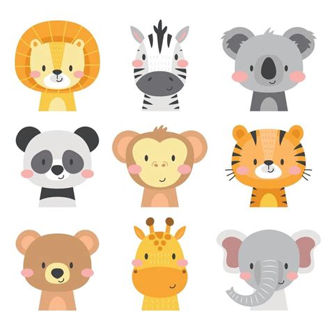 Cute Animal Icon Set 2382021 Vector Art at Vecteezy