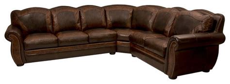 Rustic Leather Sectional Sofa - sofa living room ideas