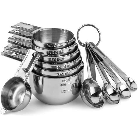 Stainless Steel Measuring Cups and Spoons Set -11pcs - Hudson Essentials