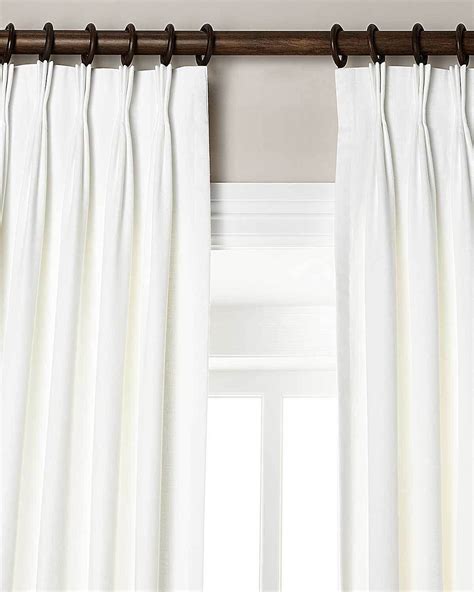 White solid faux silk window pinch pleated lined curtains each 27"Wide ...