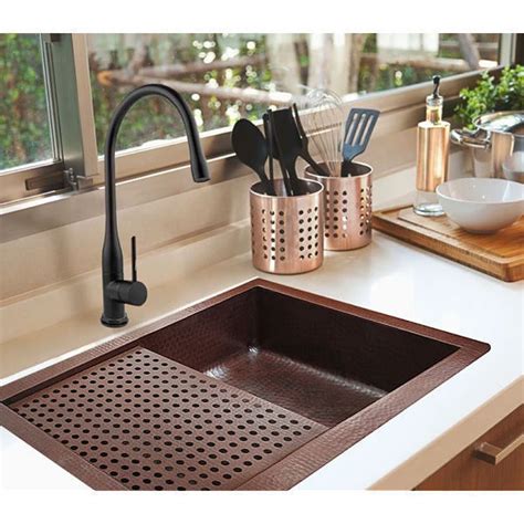 SoLuna Copper Kitchen Sink | 33" Drainboard | Copper Sinks Online