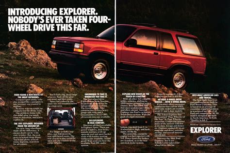 1990 Ford Explorer Introduction 4 Wheel Drive Original 2 Page Magazine ...