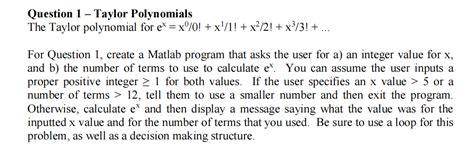 Solved The Taylor polynomial for | Chegg.com