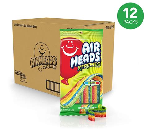 Airheads Xtremes Sweetly Sour Candy Belts, Rainbow Berry, Halloween ...