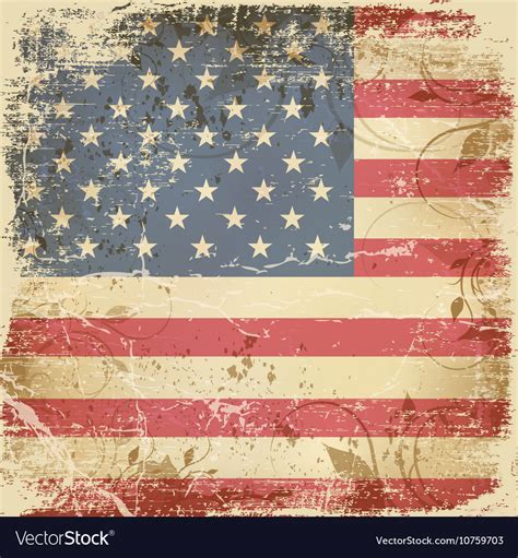 Vintage card with american flag Royalty Free Vector Image