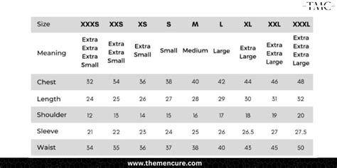 Men's Shirt Size Chart in India 2023