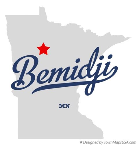 Map of Bemidji, MN, Minnesota