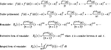 Mathwords: Taylor Series Remainder