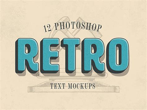 Photoshop Retro Text Mockups by Diego Sanchez for Medialoot on Dribbble