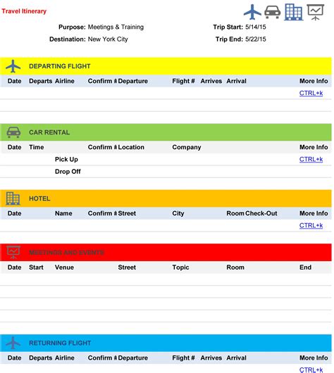 A Guide To Creating An Itinerary Template - Sample Documents