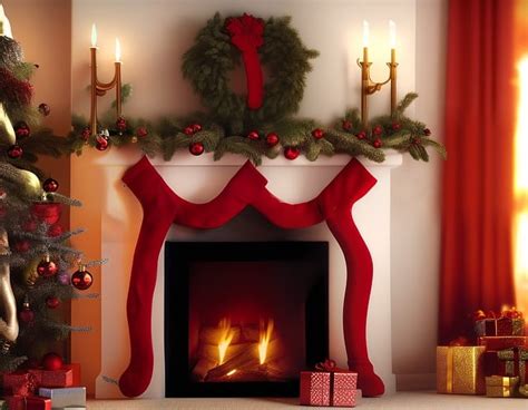 Download Christmas, Fireplace, Living Room. Royalty-Free Stock ...