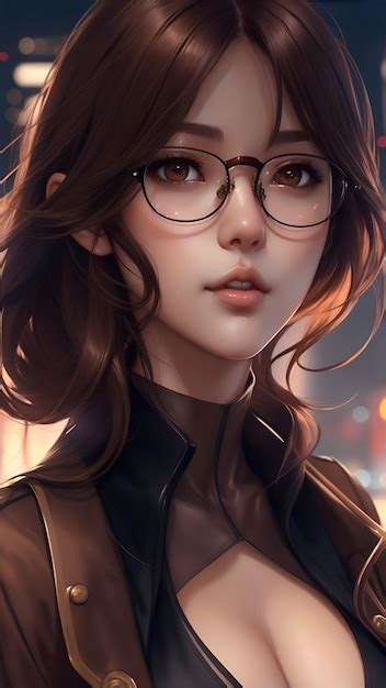 Premium AI Image | Anime Girl with Glasses Wallpaper