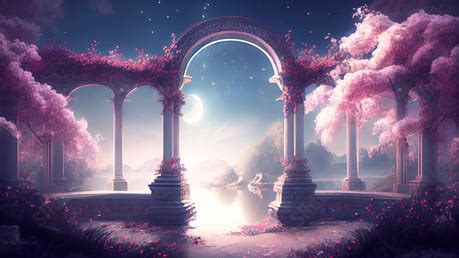 Heaven Gate Fantasy Beautiful Illustration Powerpoint Background For ...