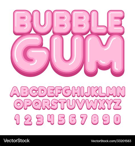 Bubble Gum Font Royalty Free Vector Image Vectorstock