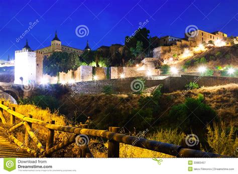 Night View of Toledo. Spain Stock Image - Image of evening, picturesque ...