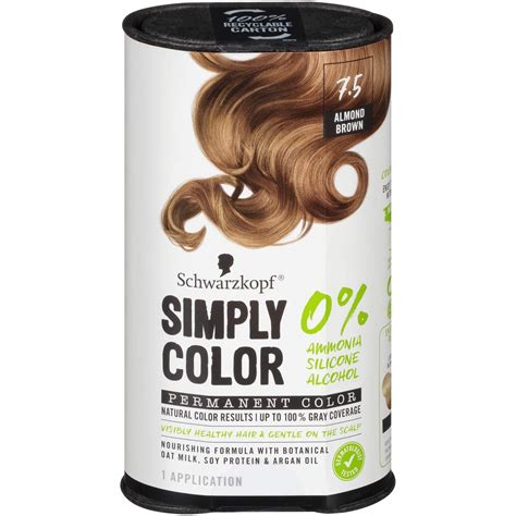 Buy Schwarzkopf Simply Color Permanent Hair Color, 7.5 Almond Brown ...