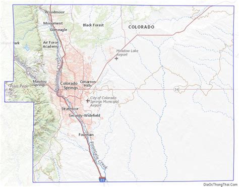 Map of El Paso County, Colorado - Thong Thai Real