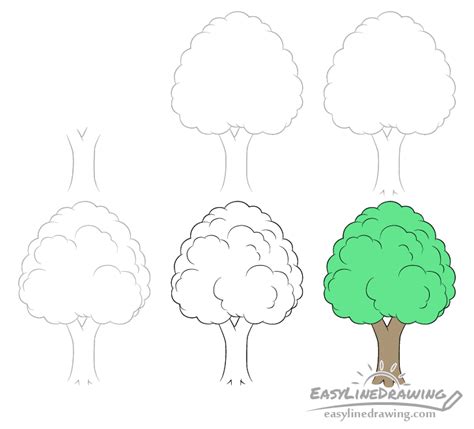 How to Draw a Tree Step by Step - EasyLineDrawing