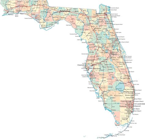 Florida West Coast Counties Map