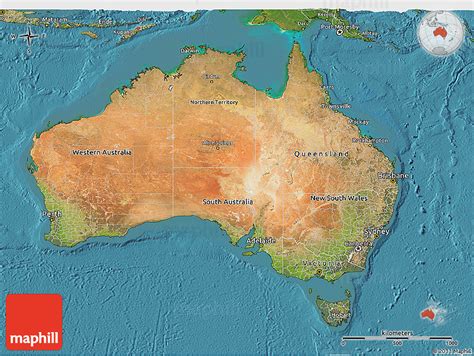 Satellite 3D Map of Australia