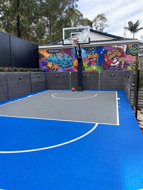 25x30 Feet DIY Outdoor Basketball Court Tiles Backyard Basketball Court ...