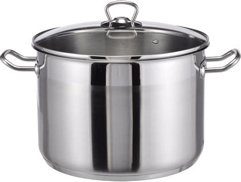 Large cooking pot stockpot stainless steel 10 litres boiling pan ...