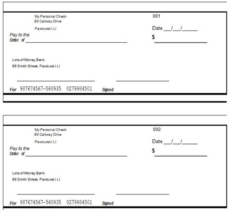 Printable Blank Check Template