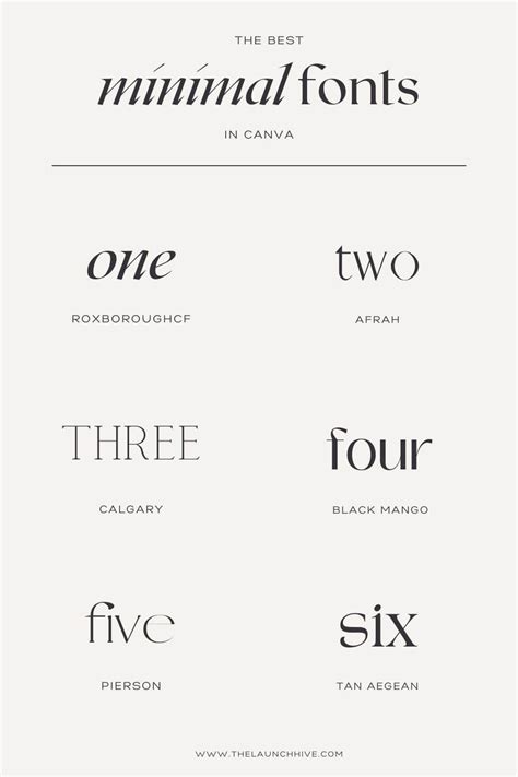 Top 7 Minimal Fonts In Canva — The Launch Hive