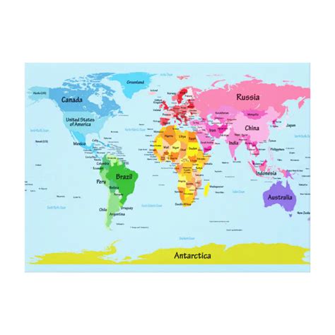 World Map Canvas Print | Zazzle