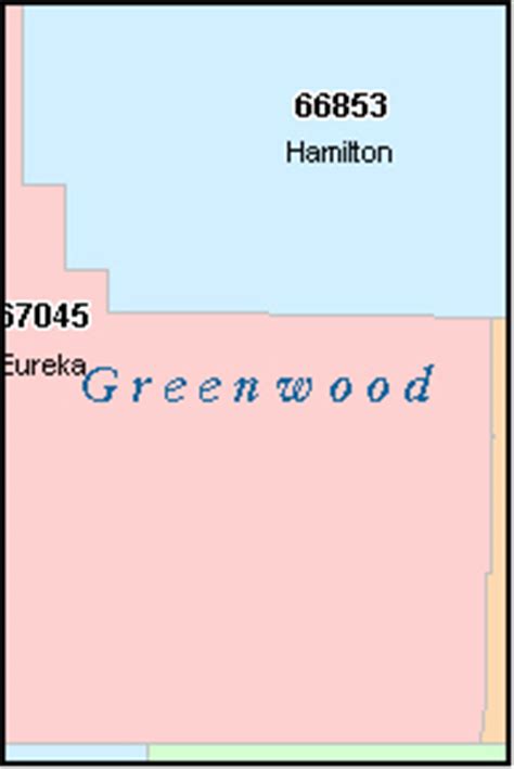 GREENWOOD County, Kansas Digital ZIP Code Map