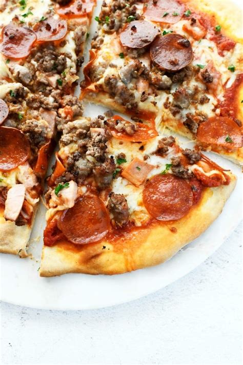 Homemade Meat Lovers Pizza Recipe - Sizzling Eats