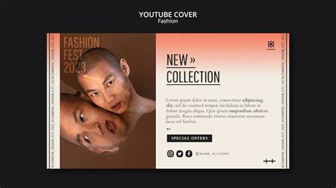 Free PSD | Fashion trends youtube cover template