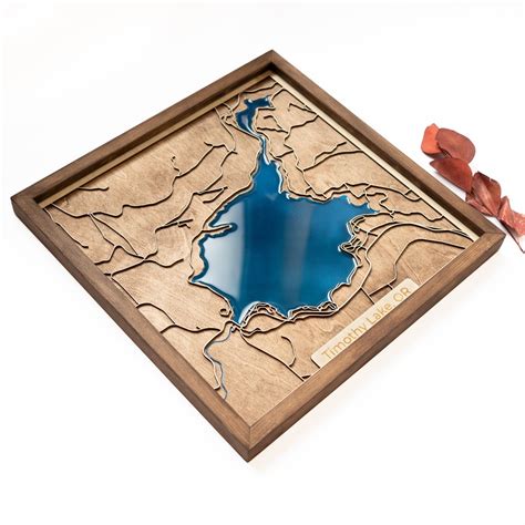 Timothy Lake Map Wood and Epoxy - Etsy