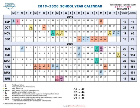 Montgomery County Public Schools Calendar | County School Calendar