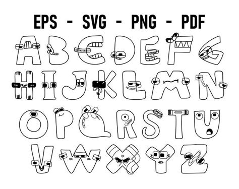 Complete Alphabet Lore Bundle, Uppercase, Lowercase & Number EPS SVG ...