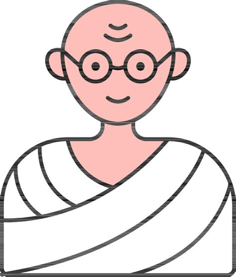 Mahatma Gandhi Cartoon Character Flat Icon. 24446823 Vector Art at Vecteezy