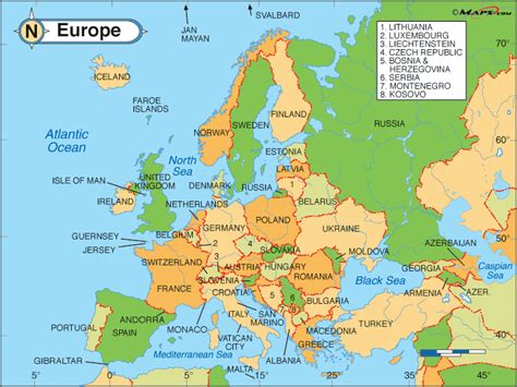 Map of Europe Cities Pictures: Map of Europe Countries Pictures