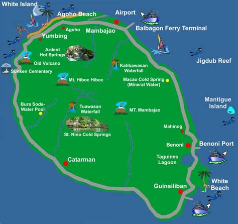 Map of Camiguin Island, Philippines