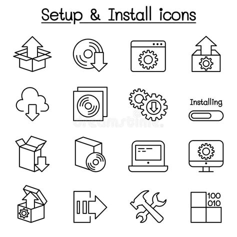 Setup, Configuration, Maintenance & Installation Icon Set Stock Vector ...