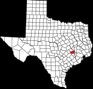 Washington County on the map of Texas 2024. Cities, roads, borders and ...