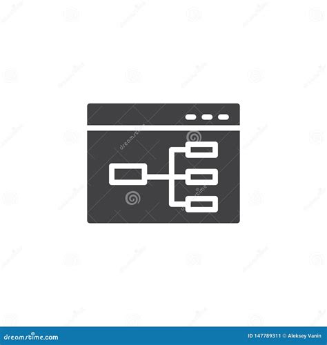 Website Flowchart Vector Icon Stock Vector - Illustration of flat, icon ...