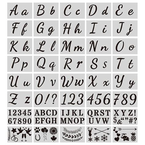 Buy 40 Pieces Letter Stencils for Painting on Wood - Alphabet Stencils ...