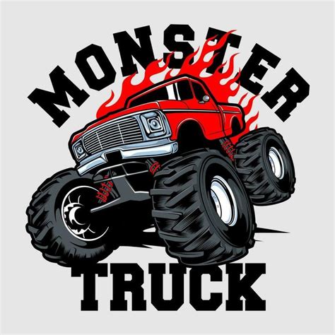 monster truck vector logo design inspiration, Design element for logo ...