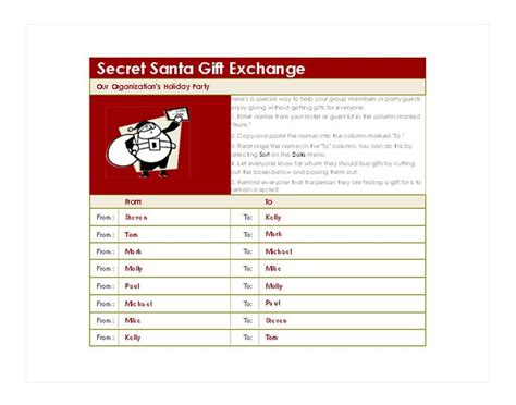 Secret Santa Generator | Secret Santa Template | Secret santa ...