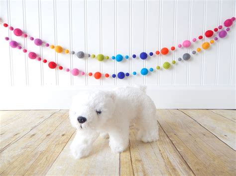 Garland Rainbow Garland Felt Ball Garland Birthday Garland - Etsy