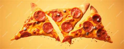 Premium AI Image | three standart triangle slices pizza with pepperoni ...