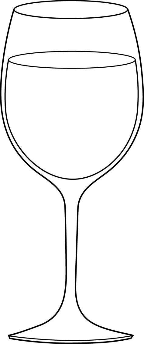 Wine Glass Line Art - Free Clip Art