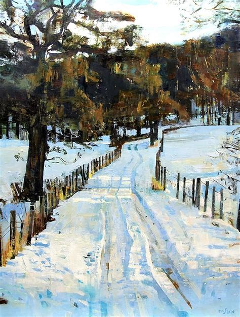 Mark Sofilas "Winter Walk" snowy painting - No Naked Walls